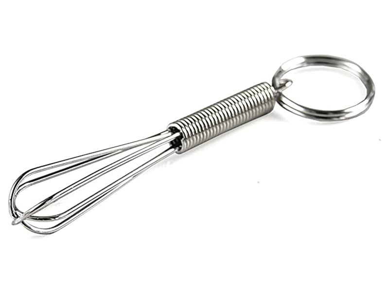 Zittop Mini Whisk Keychain Novelty for Chef Cook Foodie, Silver - Image 1